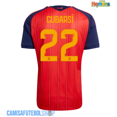 Camisa de time de futebol Espanha Pau Cubarsi #22 Replicas 1º Equipamento Mundo 2026 Manga Curta